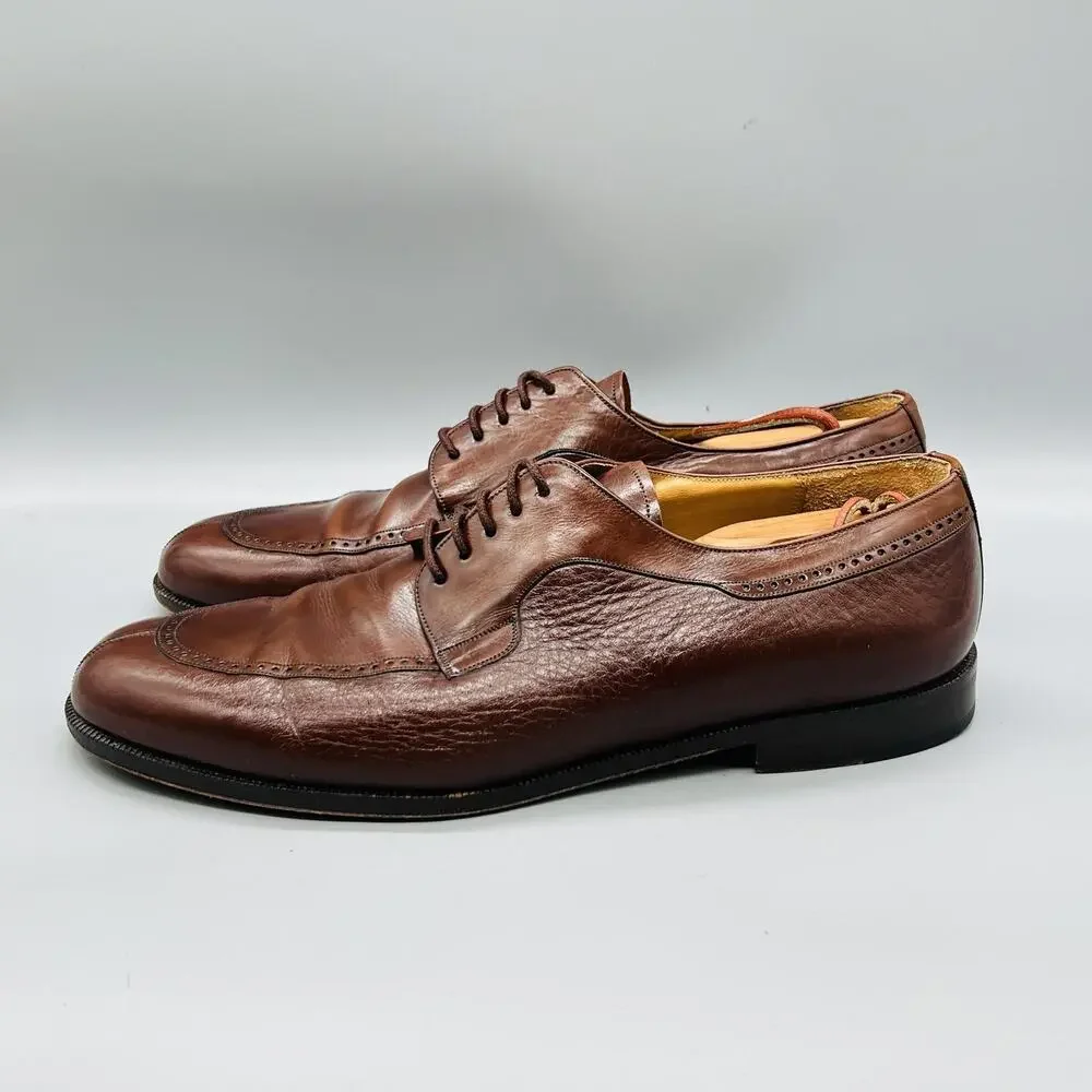 Mezlan Shoes Mens 12 Brown Leather Hudson Wingtip Derby Oxford Dress Brogue
